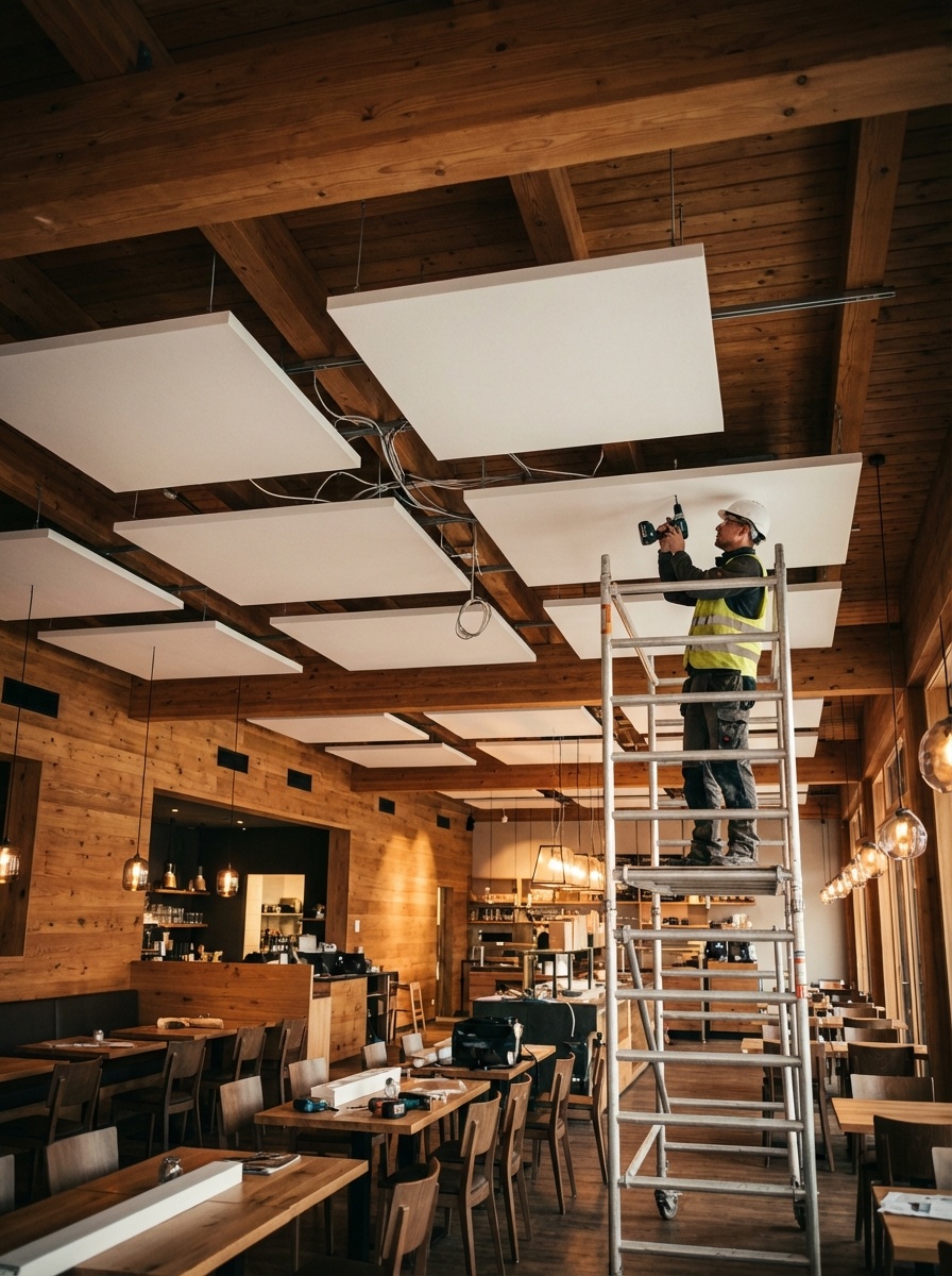 Instalación de paneles acústicos en restaurantes